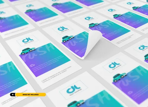 DL宣传单海报设计贴图展示样机PSD模板 Dl flyer mockup