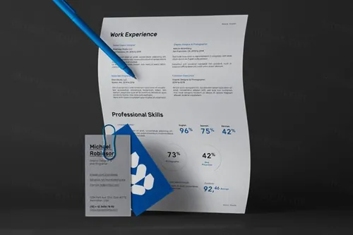 高质量简历名片品牌VI设计贴图展示样机模板 Identity