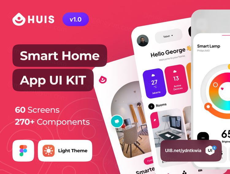 高质量热门智能家居移动APP程序UI界面素材 Huis -