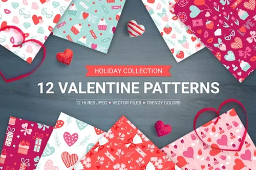 一批烘托节日气氛的图案 Valentine Patterns