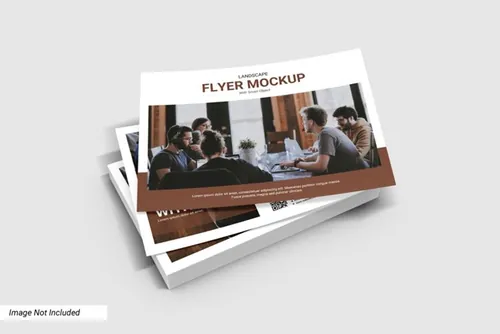 商业折页宣传单设计提案展示样机PSD模板 Portrait trifold mockup