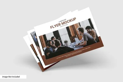 商业折页宣传单设计提案展示样机PSD模板 Portrait trifold mockup