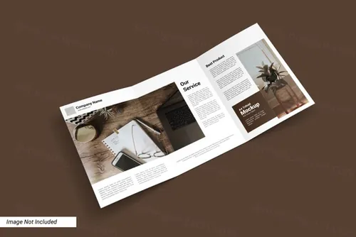 商业折页宣传单设计提案展示样机PSD模板 Portrait trifold mockup