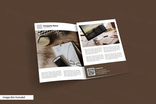 商业折页宣传单设计提案展示样机PSD模板 Portrait trifold mockup