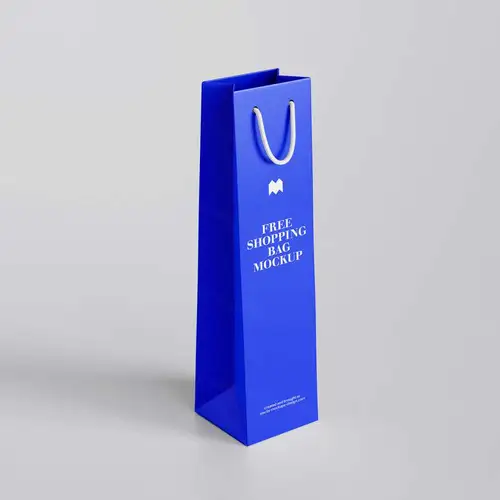红酒购物袋包装品牌设计提案样机PSD模板 Wine Bag Mockup 样机模版