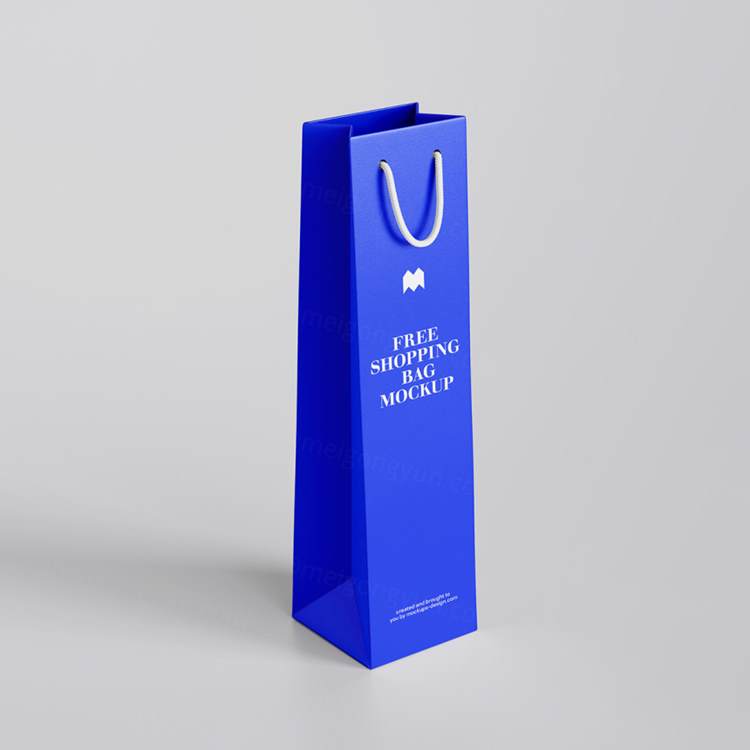 红酒购物袋包装品牌设计提案样机PSD模板 Wine Bag Mockup