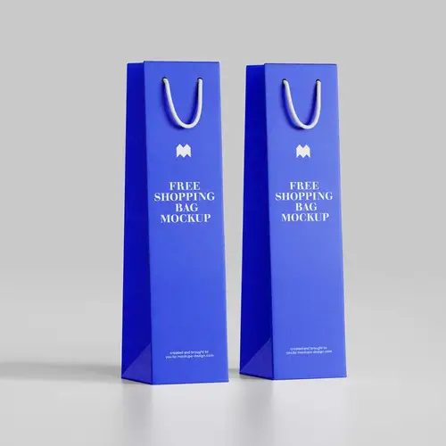 红酒购物袋包装品牌设计提案样机PSD模板 Wine Bag Mockup 样机模版