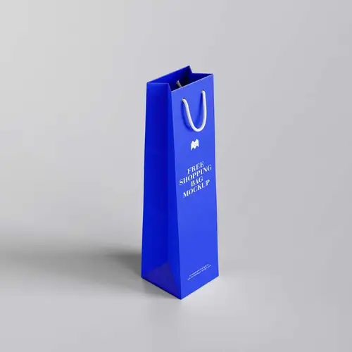 红酒购物袋包装品牌设计提案样机PSD模板 Wine Bag Mockup 样机模版