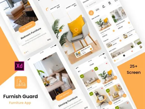 高质量家具电商平台移动APP界面UI素材 Furnish Guard