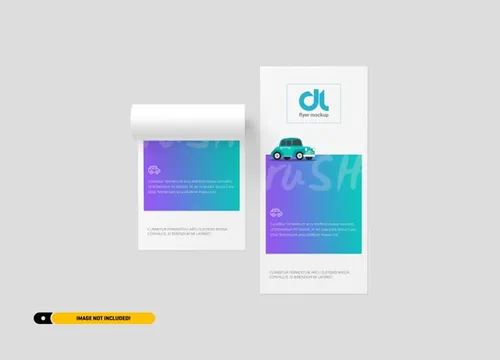 DL宣传单海报设计贴图展示样机PSD模板 Dl flyer mockup