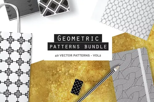 优雅的几何线条菱形网格平铺图案素材合辑 Geometric