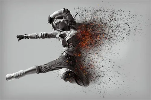 照片爆炸灰烬分散特效PS动作 Ashes n Embers Photo