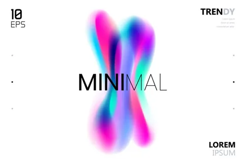 最新电音节夜店流行极简流体模糊渐变背景矢量海报 Fluid Blurred Gradient Background