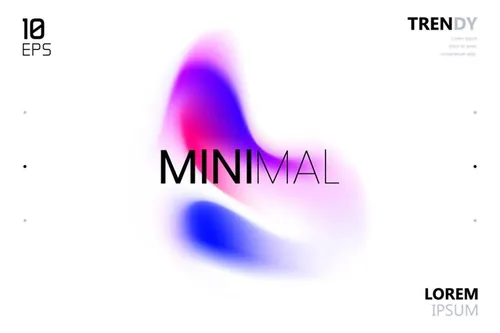 最新电音节夜店流行极简流体模糊渐变背景矢量海报 Fluid Blurred Gradient Background