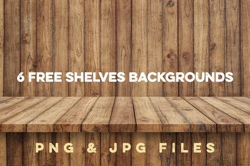 木板图案设计素材6 Free Shelves Backgro