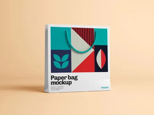 服装品牌购物纸袋手提袋包装设计提案样机PSD模板 Paper bag mockup