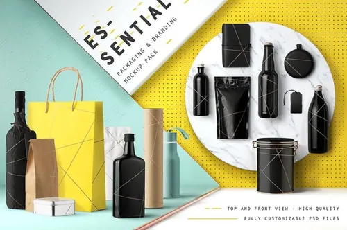 精选优质国外红酒产品 样机VI包装设计素材模板 Essential Packaging Mockup