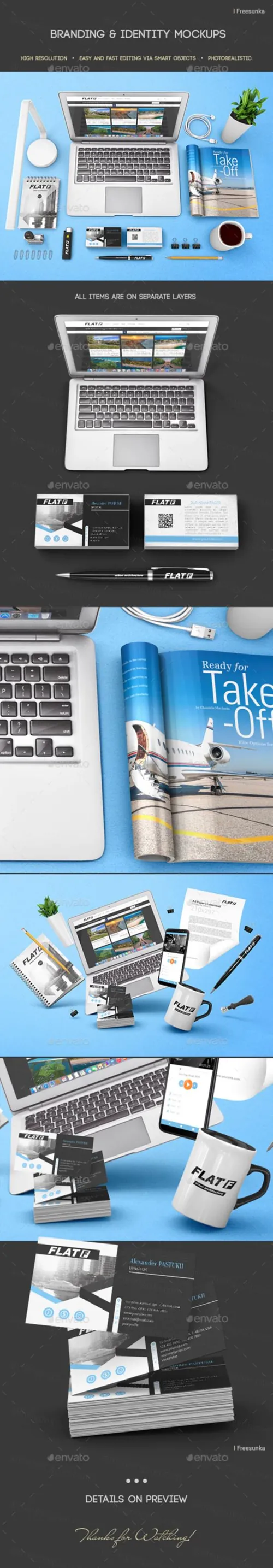 企业品牌办公用品样机套装Branding  Identity Mockups