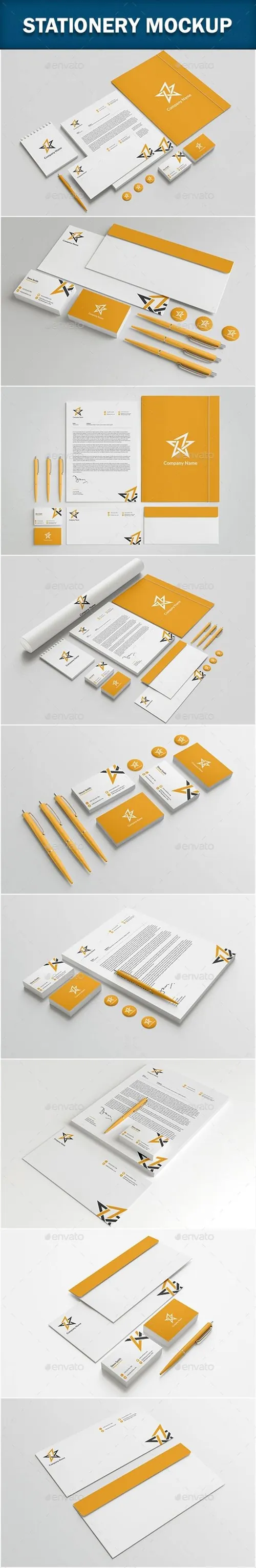 企业品牌办公文具样机演示模板Stationery Branding