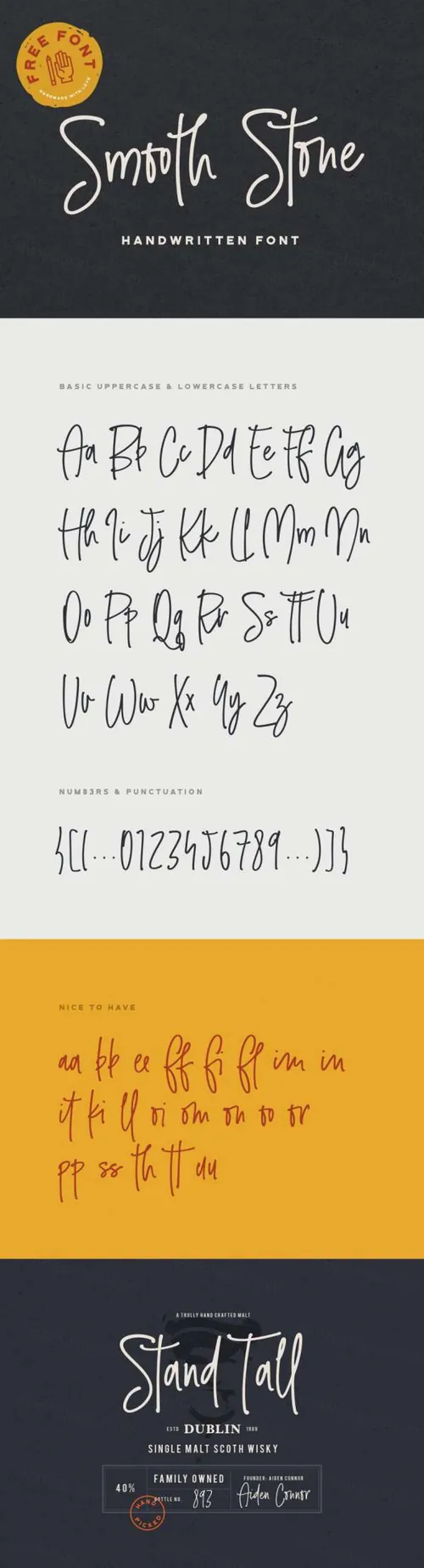 Smooth Stone Free Handwritten Font