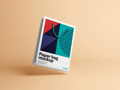 服装品牌购物纸袋手提袋包装设计提案样机PSD模板 Paper bag mockup