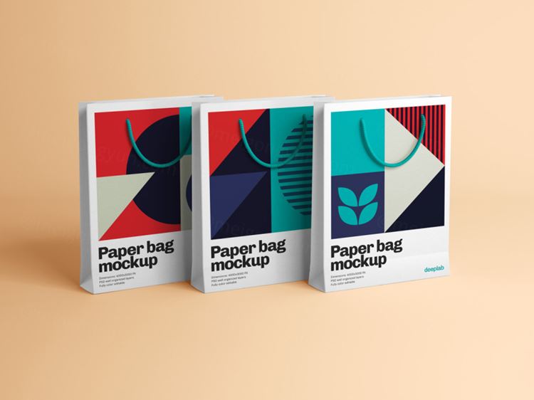 服装品牌购物纸袋手提袋包装设计提案样机PSD模板 Paper bag mockup