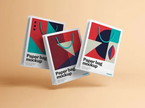 服装品牌购物纸袋手提袋包装设计提案样机PSD模板 Paper bag mockup