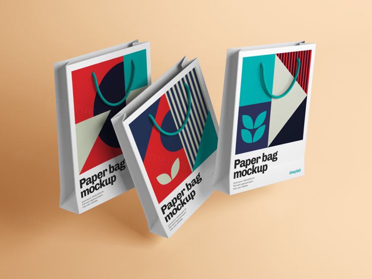 服装品牌购物纸袋手提袋包装设计提案样机PSD模板 Paper bag mockup