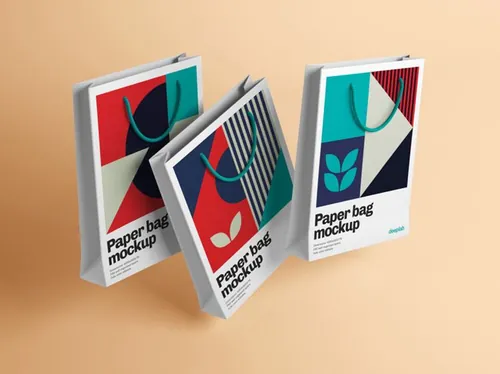 服装品牌购物纸袋手提袋包装设计提案样机PSD模板 Paper bag mockup