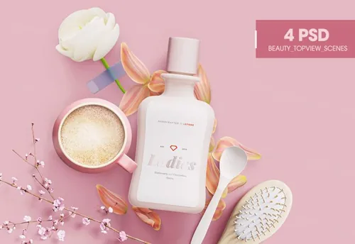 Topview化妆品咖啡绿植饰品样机模型