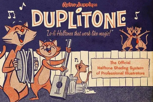 复古半色调噪点iPad笔刷素材 DupliTone Half