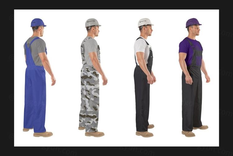 工作服工装裤装修建筑T恤服装设计提案展示样机 Working