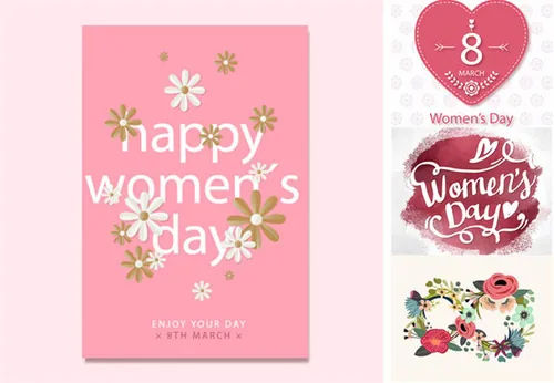 三八妇女节女人节设计元素Happy Women\'s Day