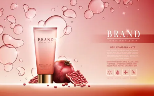 红石榴保湿换肤嫩肤霜精华海报模板