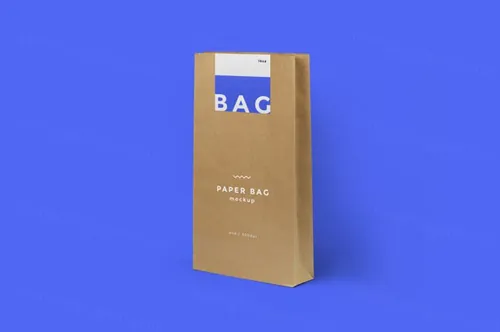快餐外卖纸袋设计PSD样机模版 Bag paper bag mockup