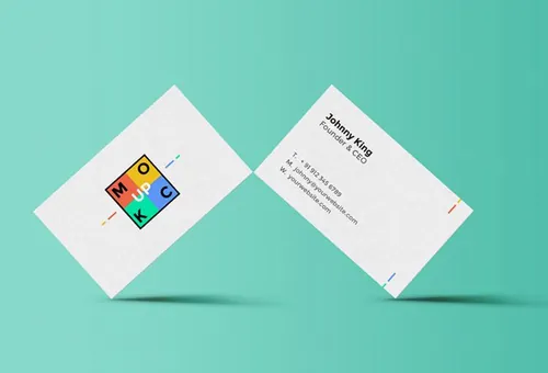 名片模型PSD贴图模板Standing Business Card Mockup