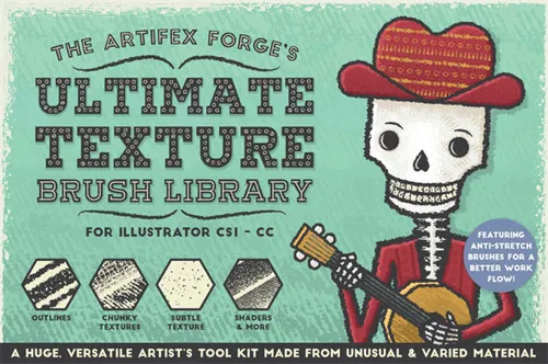 终极Illustrator纹理笔刷库 The Ultimate Tex