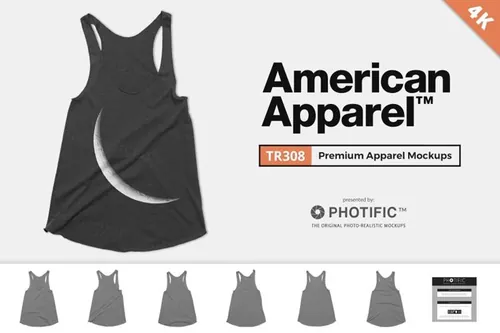 美国女式背心4K高清服饰贴图展示样机模版 American Apparel TR308 Tank Mockups