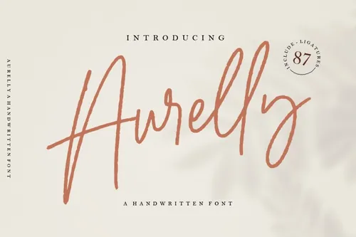 优雅的女性英文连笔字体 Aurelly Signature
