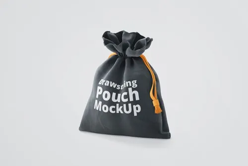 布袋贴图样机模版素材 3D Drawstring Pouch Mockup