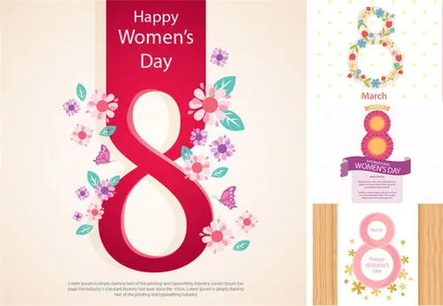 三八妇女节女人节设计元素Happy Women\'s Day