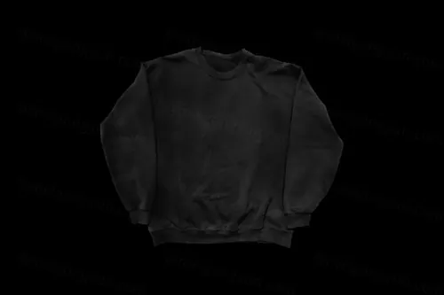 潮流街头圆领卫衣服饰设计贴图样机模板 Wrinkled Crewneck Mockup