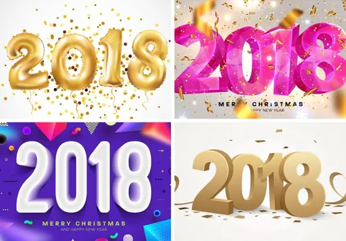 2018新年矢量素材Happy New Year