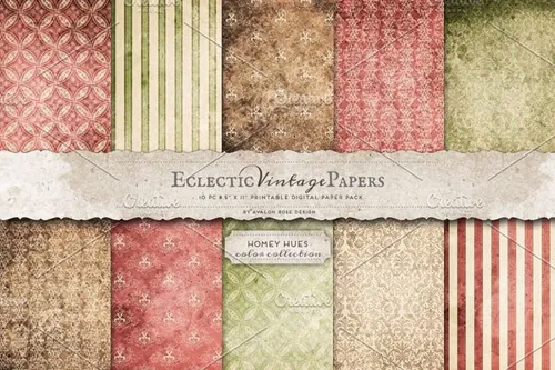 怀旧图案背景纹理 Printable Papers Homey Hues