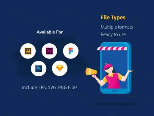 购物和电子商务插图包E-Commerce Illustration K