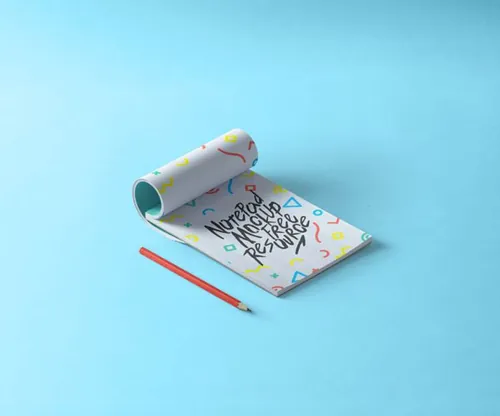 透视记事本模型PSD贴图模板Psd Notepad Mockup