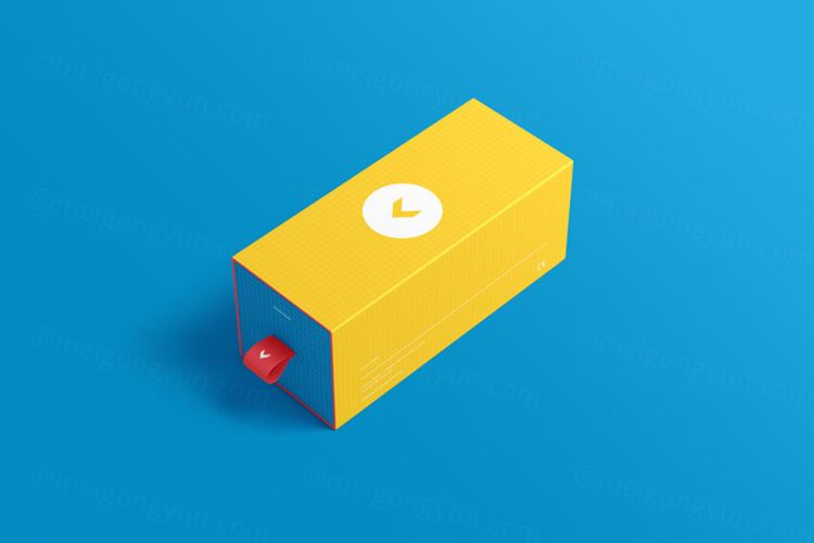 长方形抽屉式纸盒盒子包装品牌VI设计提案样机PSD模板 Box packaging mockup