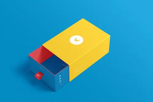 正方形抽屉纸式纸盒盒子包装品牌VI设计提案样机PSD模板 Box packaging mockup