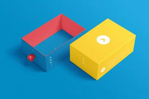 天地盖纸盒盒子包装品牌VI设计提案样机PSD模板 Box packaging mockup