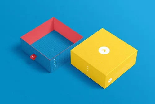 天地盖纸盒盒子包装品牌VI设计提案样机PSD模板 Box packaging mockup